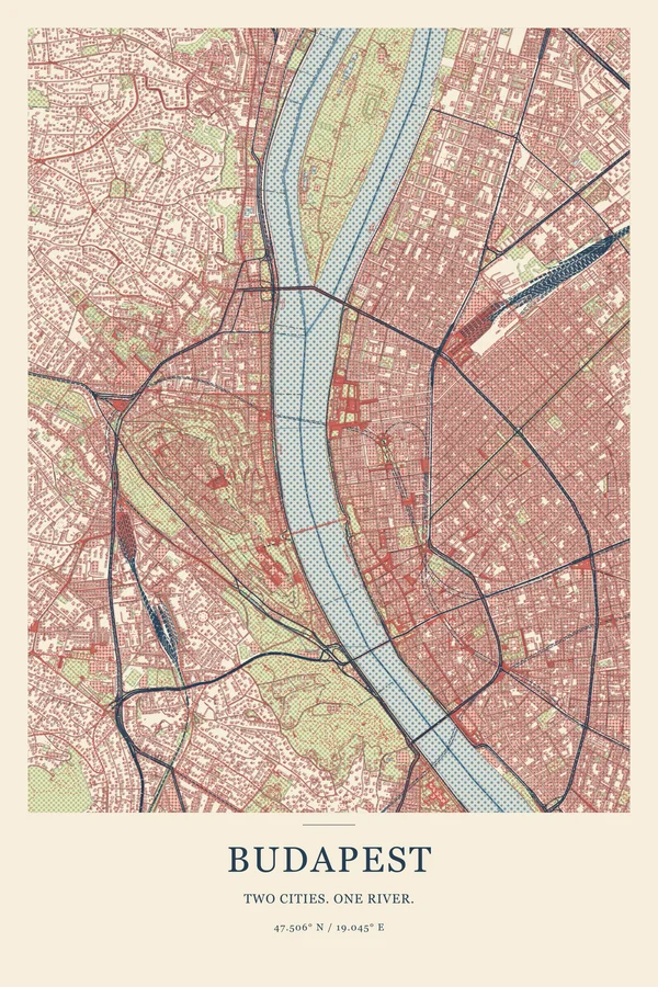 Budapest in the studio’s Risograph style