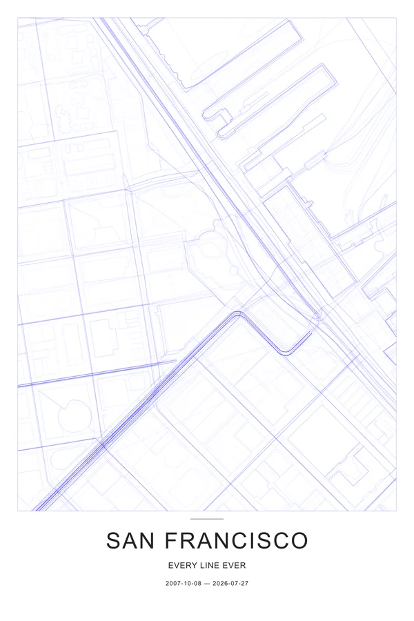 San Francisco in the studio’s Every Line Ever style